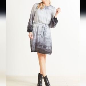 Cloth & Stone Gray Ombre Long Sleeve Mini Dress Sz S Boho Grunge Chic